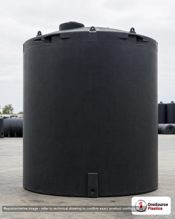 Snyder Industries 16500 Gallon XLPE Black Heavy Duty Vertical Storage Tank. Crosslinked Linear Polyethylene; Black; 257" H x