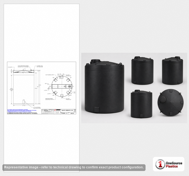 Snyder Industries 15000 Gallon XLPE Black Heavy Duty Vertical Storage Tank