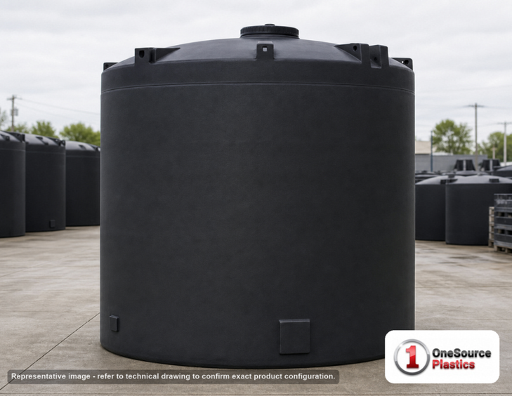 Snyder Industries 10500 Gallon ASTM XLPE Black Heavy Duty Vertical Storage Tank. Crosslinked Linear Polyethylene; Black