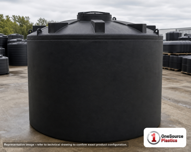 Snyder Industries 6200 Gallon ASTM XLPE Black Heavy Duty Vertical Storage Tank. Crosslinked Linear Polyethylene; Black; 140"