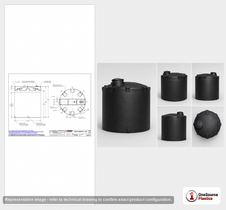 Snyder Industries 6000 Gallon ASTM XLPE Black Vertical Storage Tank