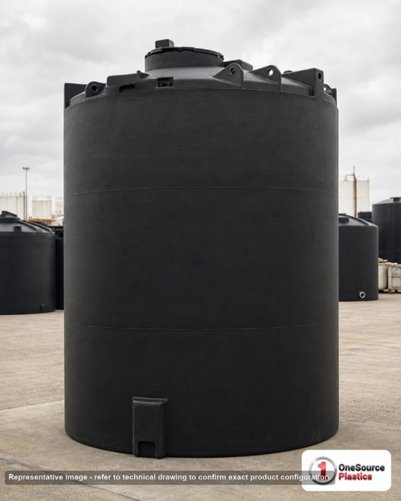 Snyder Industries 5000 Gallon ASTM XLPE Black Vertical Storage Tank. Crosslinked Linear Polyethylene; Black; 154" H x 102" W