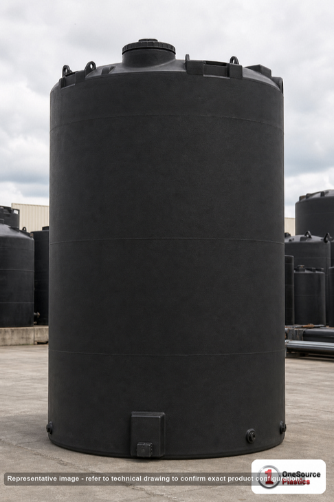Snyder Industries 4900 Gallon ASTM XLPE Black Heavy Duty Vertical Storage Tank. Crosslinked Linear Polyethylene; Black; 202"