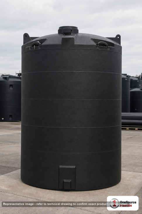 Snyder Industries 4900 Gallon ASTM XLPE Black Vertical Storage Tank. Crosslinked Linear Polyethylene; Black; 202" H x 90" W