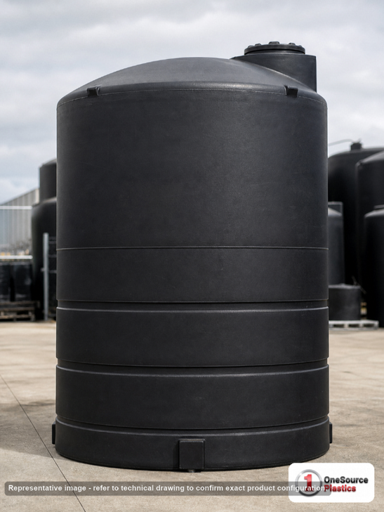 Snyder Industries 4650 Gallon ASTM XLPE Black Heavy Duty Vertical Storage Tank. Crosslinked Linear Polyethylene; Black; 154"