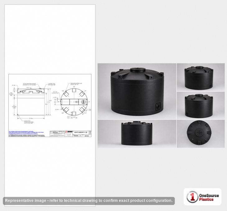 Snyder Industries 4600 Gallon ASTM XLPE Black Heavy Duty Vertical Storage Tank