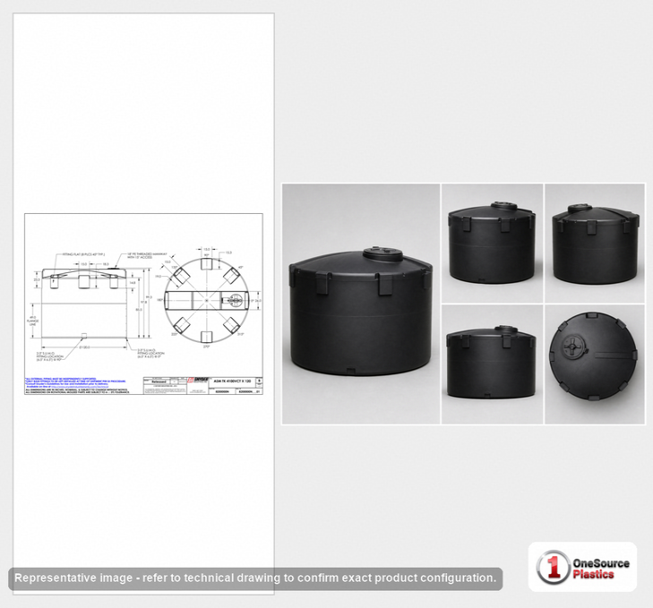 Snyder Industries 4100 Gallon ASTM XLPE Black Vertical Storage Tank
