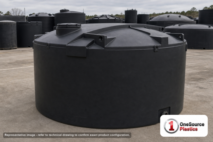 Snyder Industries 4000 Gallon ASTM XLPE Black Vertical Storage Tank. Crosslinked Linear Polyethylene; Black; 104" H x 120" W