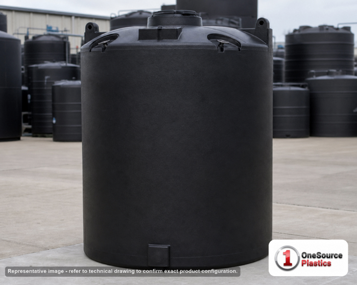 Snyder Industries 3900 Gallon ASTM XLPE Black Heavy Duty Vertical Storage Tank. Crosslinked Linear Polyethylene; Black; 163"
