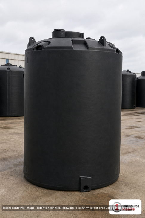 Snyder Industries 3900 Gallon ASTM XLPE Black Vertical Storage Tank. Crosslinked Linear Polyethylene; Black; 163" H x 90" W