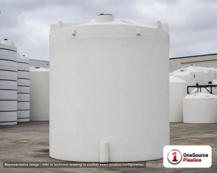 Snyder Industries 15000 Gallon XLPE Heavy Duty Vertical Storage Tank. Crosslinked Linear Polyethylene; Natural White; 234" H