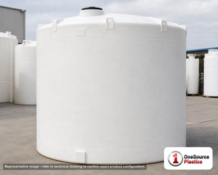 Snyder Industries 10500 Gallon ASTM XLPE Vertical Storage Tank. Crosslinked Linear Polyethylene; Natural White; 179" H x