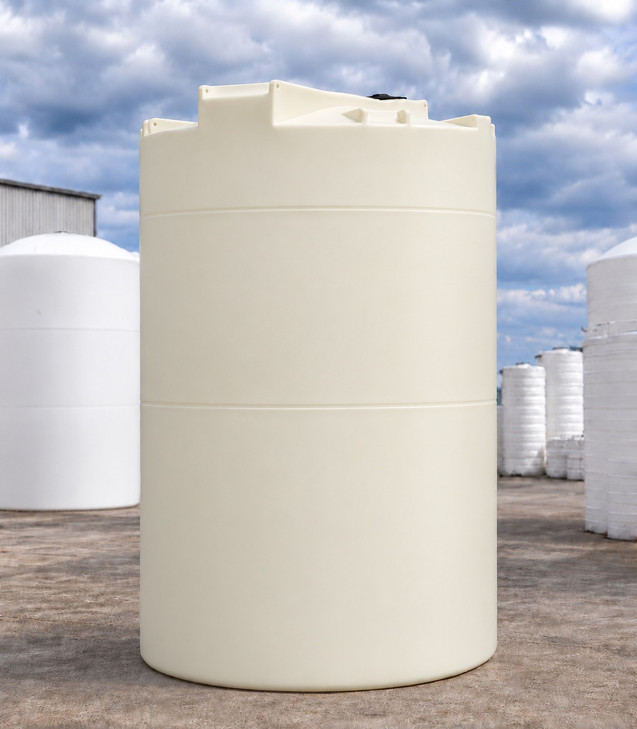 Snyder 9500 Gallon Natural XLPE 1.9 SG Vertical Tank, 120 in dia, no fitting, OneSource Plastics yard