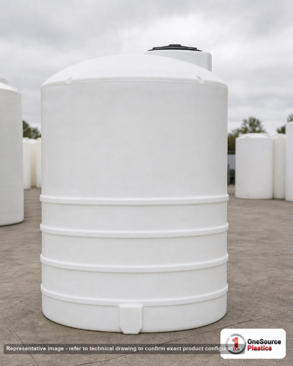 Snyder Industries 4650 Gallon ASTM XLPE Vertical Storage Tank. Crosslinked Linear Polyethylene; Natural White; 154" H x 102"