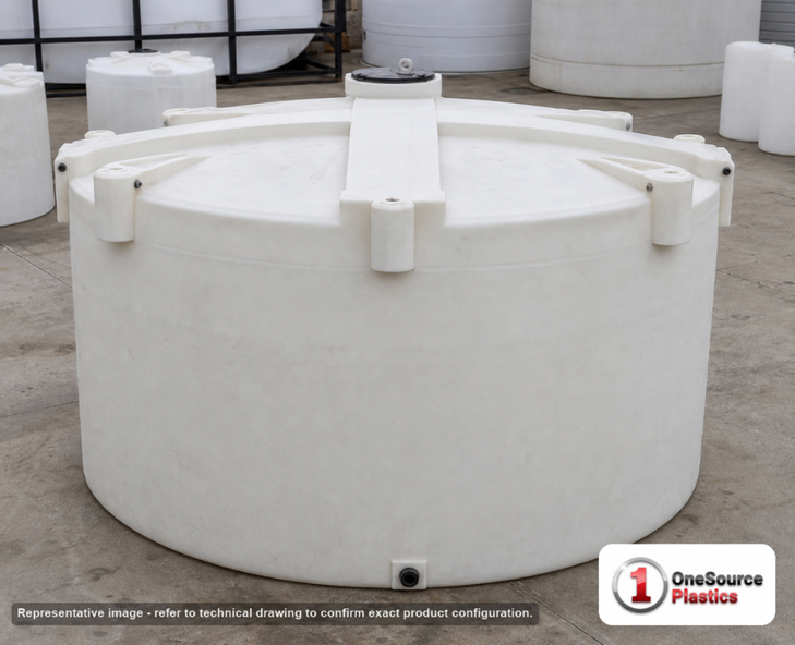 Snyder Industries 4100 Gallon ASTM XLPE Vertical Storage Tank. Crosslinked Linear Polyethylene; Natural White; 100" H x 120"