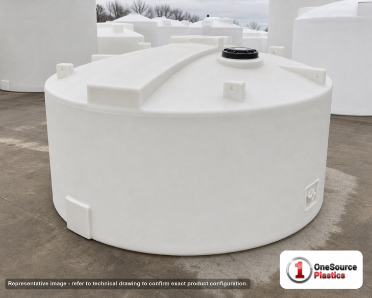 Snyder Industries 4000 Gallon ASTM XLPE Vertical Storage Tank. Crosslinked Linear Polyethylene; Natural White; 104" H x 120"