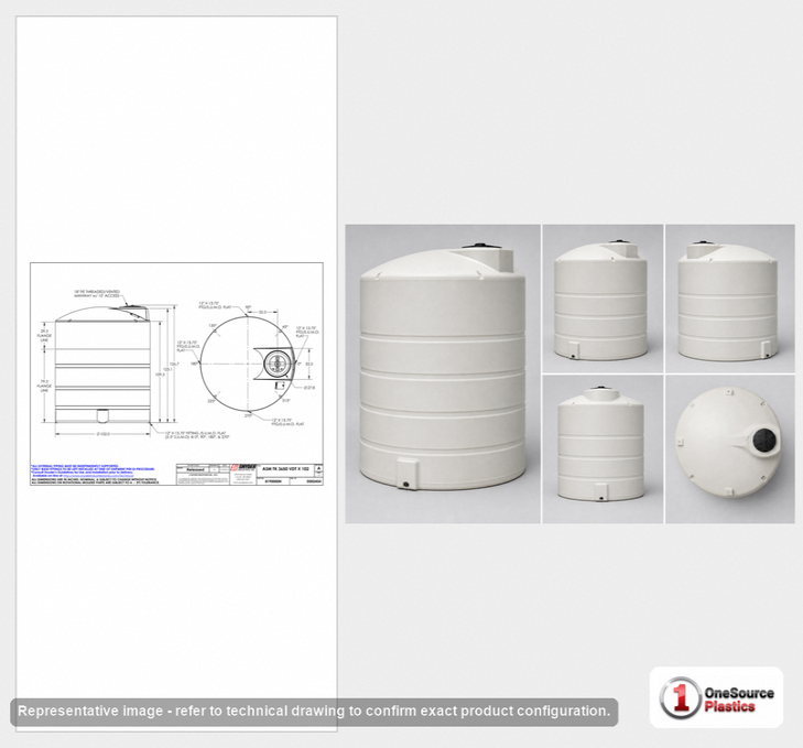 Snyder Industries 3650 Gallon ASTM XLPE Heavy Duty Vertical Storage Tank
