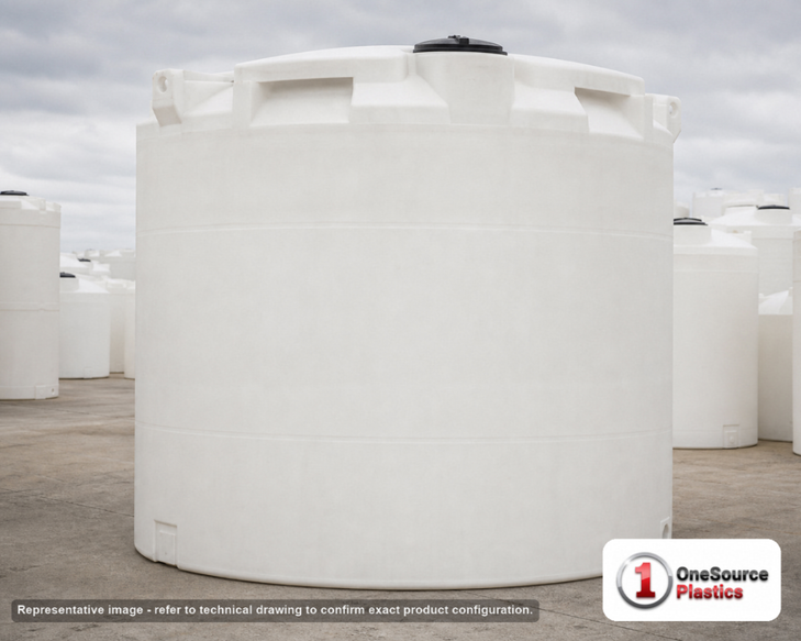 Snyder Industries 3000 Gallon ASTM XLPE Vertical Storage Tank. Crosslinked Linear Polyethylene; Natural White; 111" H x 96"