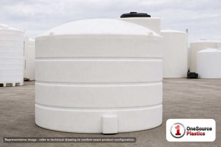 Snyder Industries 2650 Gallon ASTM XLPE Heavy Duty Vertical Storage Tank. Crosslinked Linear Polyethylene; Natural White