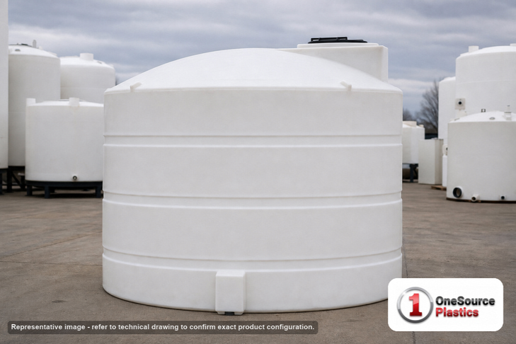Snyder Industries 2650 Gallon ASTM XLPE Vertical Storage Tank. Crosslinked Linear Polyethylene; Natural White; 97" H x 102"
