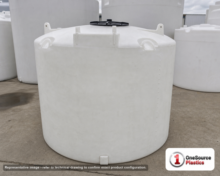 Snyder Industries 2000 Gallon ASTM XLPE Vertical Storage Tank. Crosslinked Linear Polyethylene; Natural White; 88" H x 90" W
