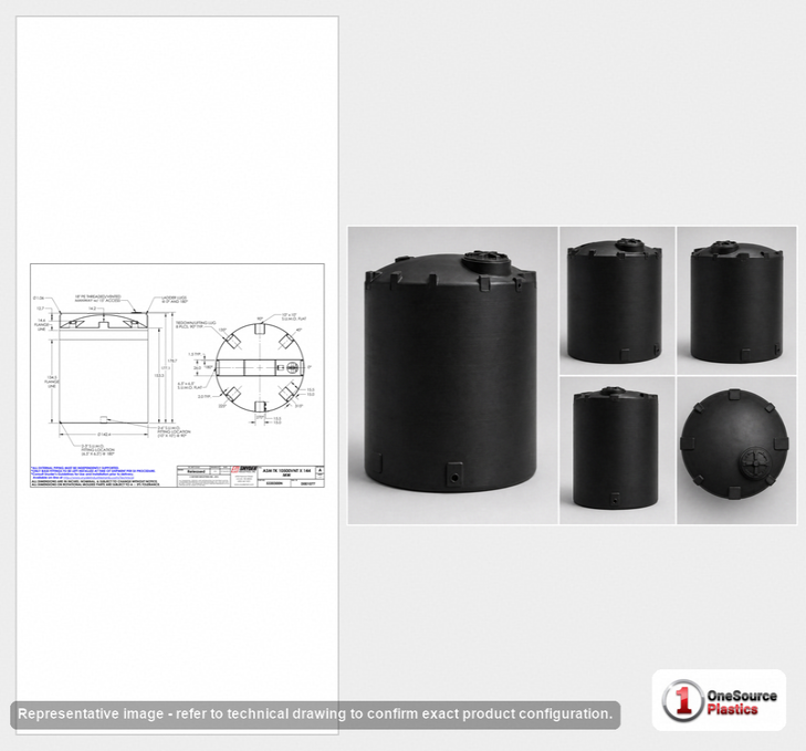 Snyder Industries 10500 Gallon ASTM Black Vertical Storage Tank