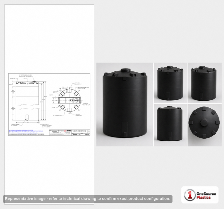 Snyder Industries 7500 Gallon ASTM Black Vertical Storage Tank