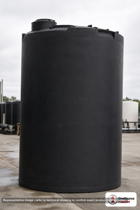 Snyder Industries 6000 Gallon ASTM 1.35 SG Black Vertical Storage Tank. Polyethylene; Black; 188" H x 102" W x 102" L
