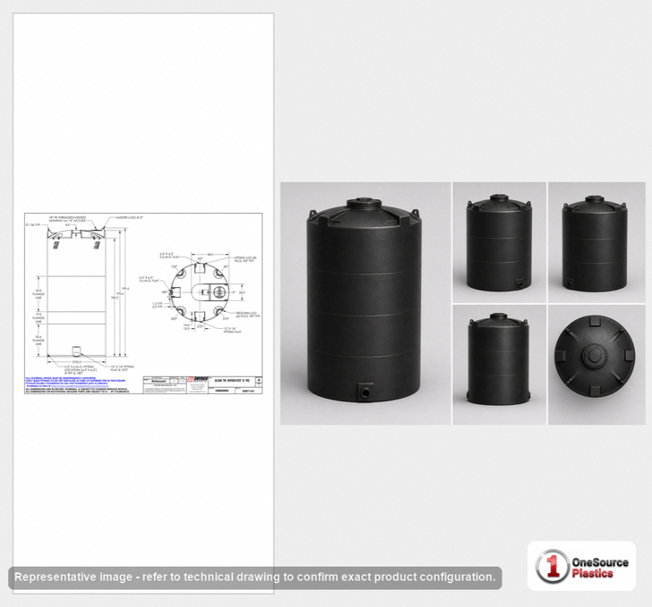 Snyder Industries 4900 Gallon ASTM Black Vertical Storage Tank