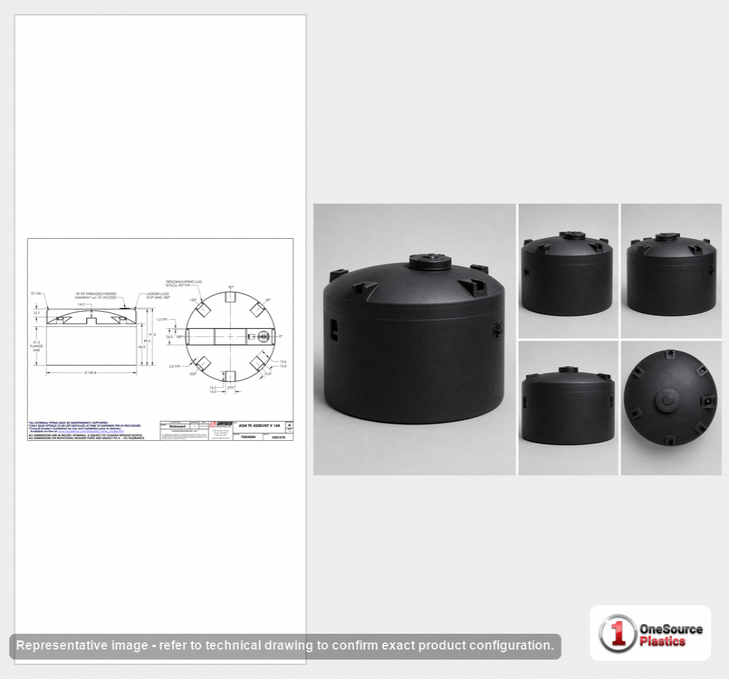 Snyder Industries 4500 Gallon ASTM Black Heavy Duty Vertical Storage Tank