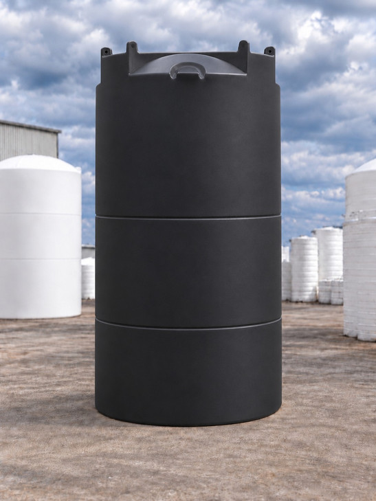 Snyder 4400 Gallon Black 1.9 SG HDPE Vertical Storage Tank, 90 in dia, no outlet fitting (tank only)