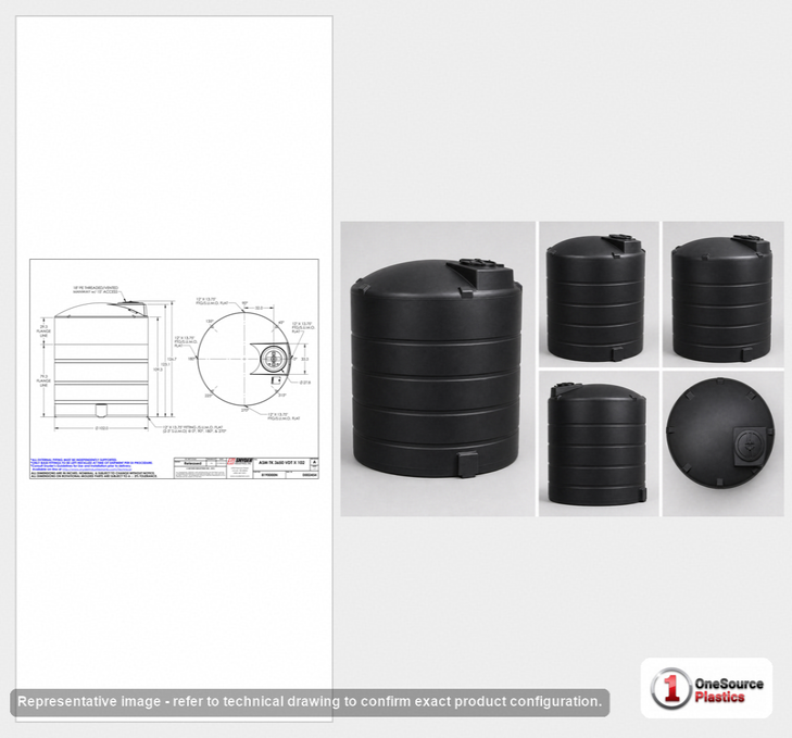 Snyder Industries 3650 Gallon ASTM Black Vertical Storage Tank