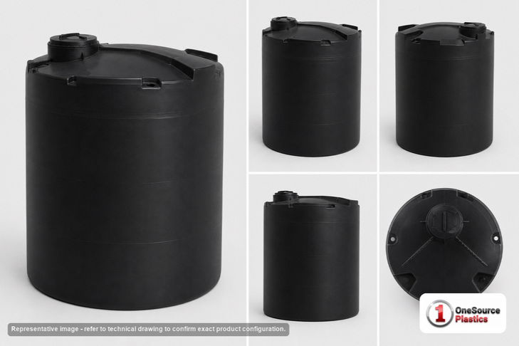 Snyder Industries 3000 Gallon ASTM 1.35 SG Black Vertical Storage Tank