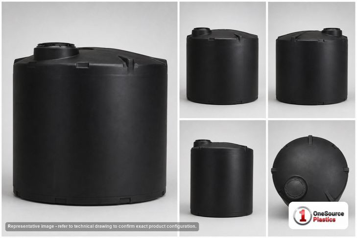 Snyder Industries 3000 Gallon ASTM 1.35 SG Black Vertical Storage Tank