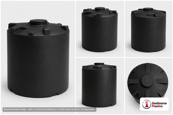 Snyder Industries 2500 Gallon ASTM 1.35 SG Black Vertical Storage Tank