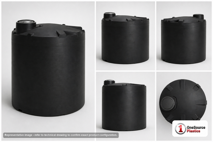 Snyder Industries 2500 Gallon ASTM 1.35 SG Black Vertical Storage Tank