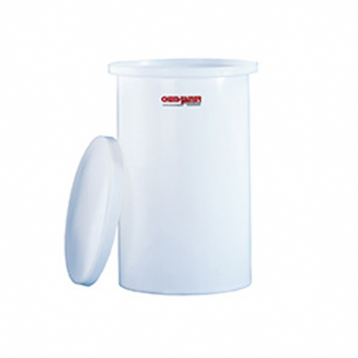 Chem-Tainer 18 Gallon Plastic Open Top Batch Storage Tank with Lid in Black