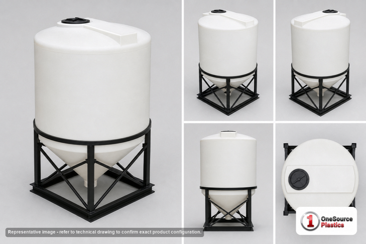 Chem-Tainer 500 Gallon Heavy Duty Chem-Tainer Cone Bottom Tank