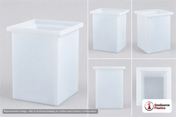 Chem-Tainer 75 Gallon PP Rectangular Open Top Tank