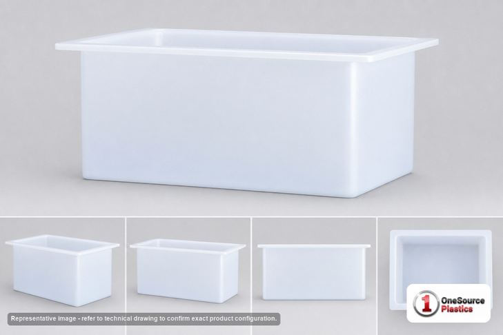 Chem-Tainer 60 Gallon PP Rectangular Open Top Tank