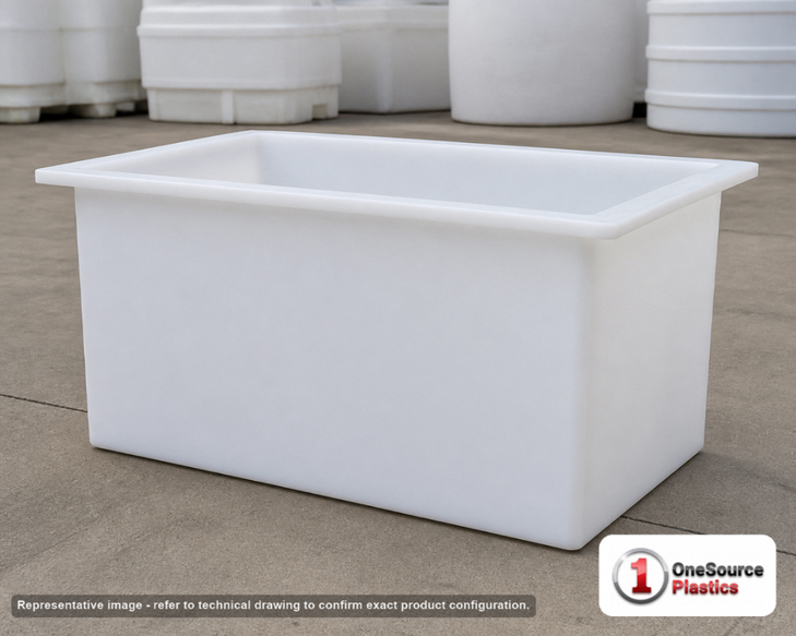Chem-Tainer 67 Gallon PP Rectangular Open Top Tank. . Manufacturer part number TC-R243618B. Sold by OneSource Plastics (https://www.onesourceplastics.com).