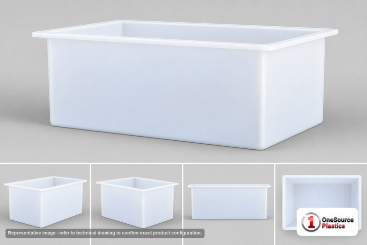 Chem-Tainer 67 Gallon PP Rectangular Open Top Tank