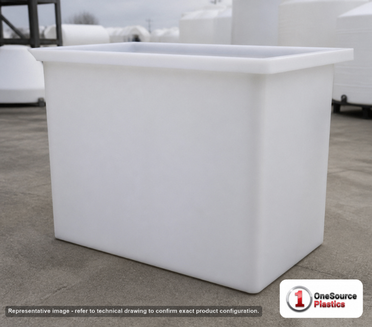 Chem-Tainer 180 Gallon PP Rectangular Open Top Tank. . Manufacturer part number TC-R244836B. Sold by OneSource Plastics (https://www.onesourceplastics.com).
