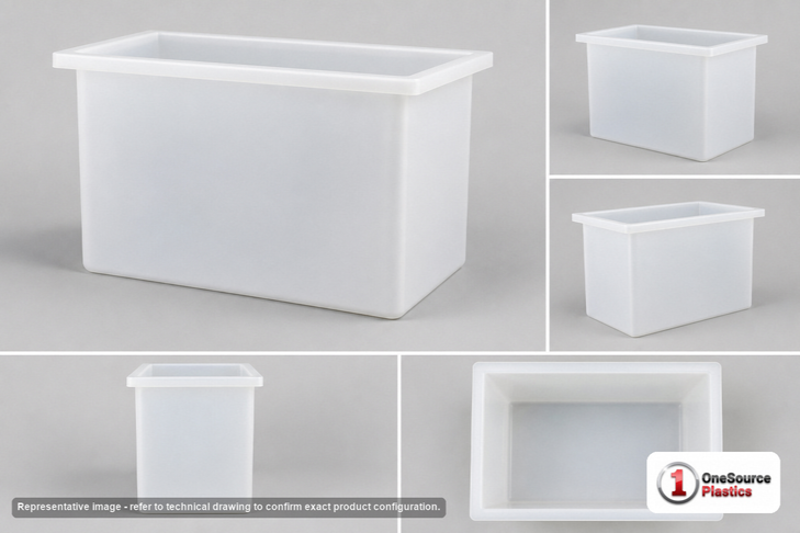 Chem-Tainer 180 Gallon PP Rectangular Open Top Tank