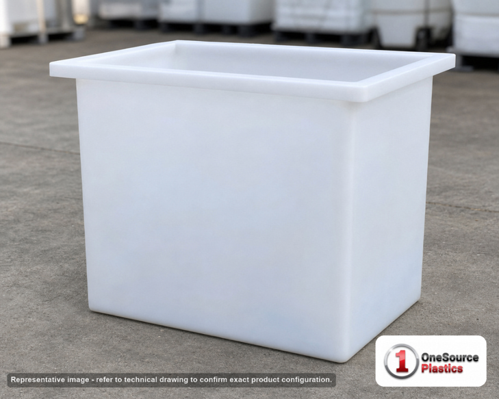 Chem-Tainer 70 Gallon PP Rectangular Open Top Tank. Manufacturer part number TC-R183030B.