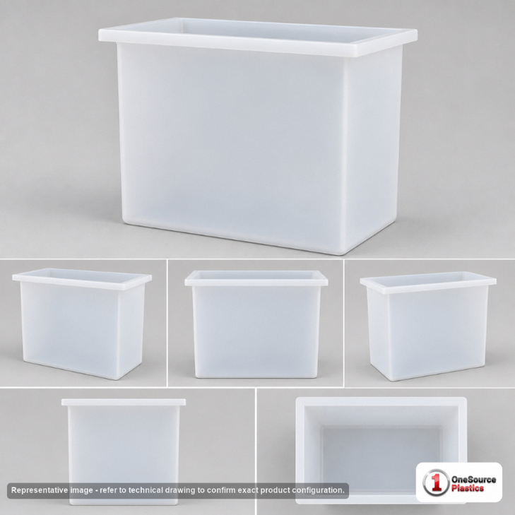 Chem-Tainer 112 Gallon PP Rectangular Open Top Tank