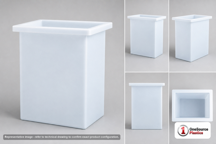 Chem-Tainer 37 Gallon PP Rectangular Open Top Tank