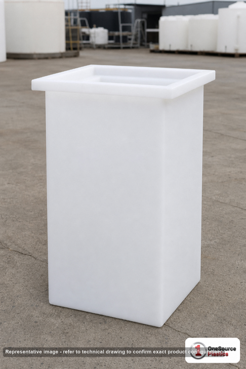 Chem-Tainer 22 Gallon PE Rectangular Open Top Tank. Manufacturer part number TC-R121236A.