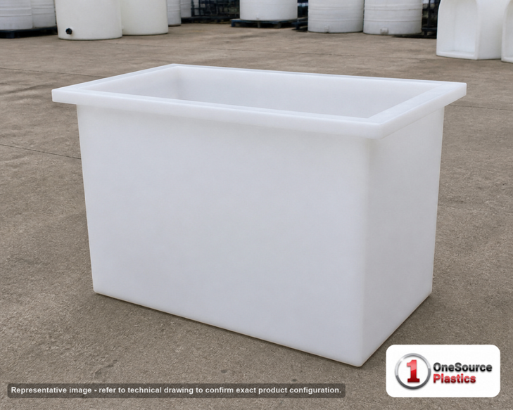Chem-Tainer 150 Gallon PP Rectangular Open Top Tank. . Manufacturer part number TC-R244830B. Sold by OneSource Plastics (https://www.onesourceplastics.com).