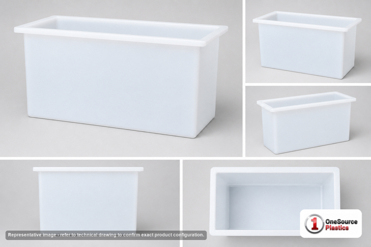 Chem-Tainer 150 Gallon PP Rectangular Open Top Tank